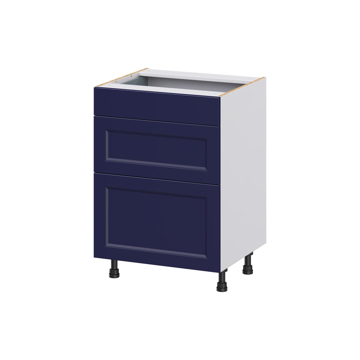 Hugo&Borg Lorette 24-in W x 34.5-in H x 21-in D Navy Blue 3-Drawer Base Fully Assembled Cabinet (Recessed Panel Style)