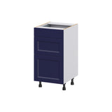 Hugo&Borg Lorette 18-in W x 34.5-in H x 21-in D Navy Blue 3-Drawer Base Fully Assembled Cabinet (Recessed Panel Style)