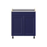 Hugo&Borg Lorette 30-in W x 34.5-in H x 21-in D Navy Blue Sink Base Fully Assembled Cabinet (Recessed Panel Shaker Style)