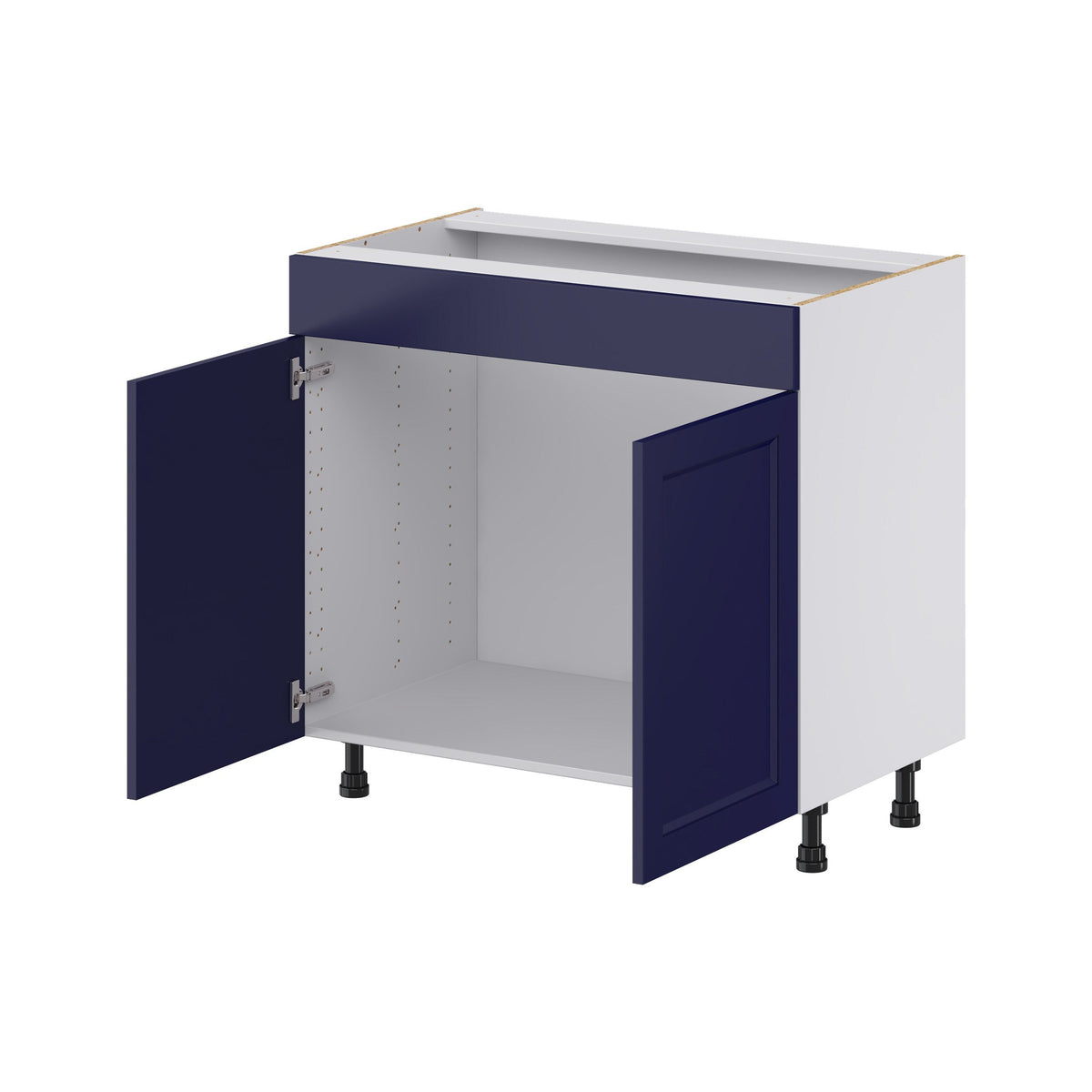 Hugo&Borg Lorette 36-in W x 34.5-in H x 21-in D Navy Blue Sink Base Fully Assembled Cabinet (Recessed Panel Shaker Style)