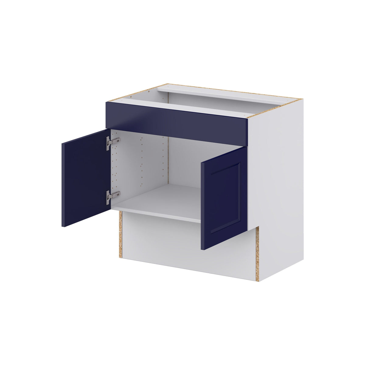 Hugo&Borg Lorette 30-in W x 30-in H x 21-in D Navy Blue Base Fully Assembled Cabinet (Recessed Panel Shaker Door Style)