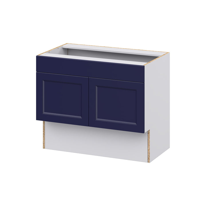 Hugo&Borg Lorette 36-in W x 30-in H x 21-in D Navy Blue Sink Base Fully Assembled Cabinet (Recessed Panel Shaker Style)