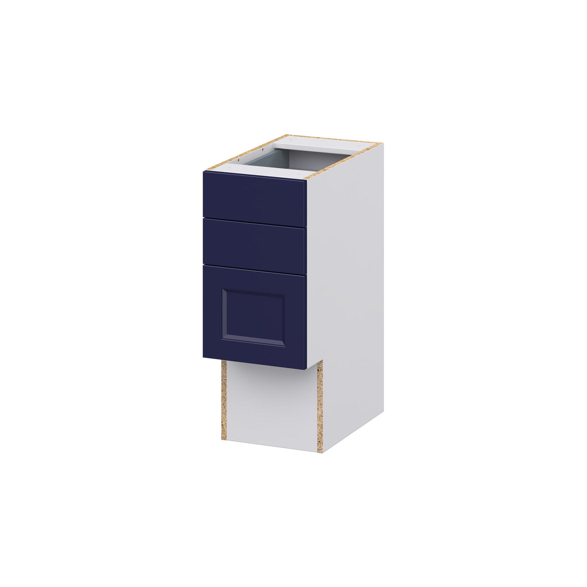 Hugo&Borg Lorette 12-in W x 30-in H x 21-in D Navy Blue 4-Drawer Base Fully Assembled Cabinet (Recessed Panel Style)