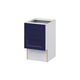 Hugo&Borg Lorette 18-in W x 30-in H x 21-in D Navy Blue 3-Drawer Base Fully Assembled Cabinet (Recessed Panel Style)