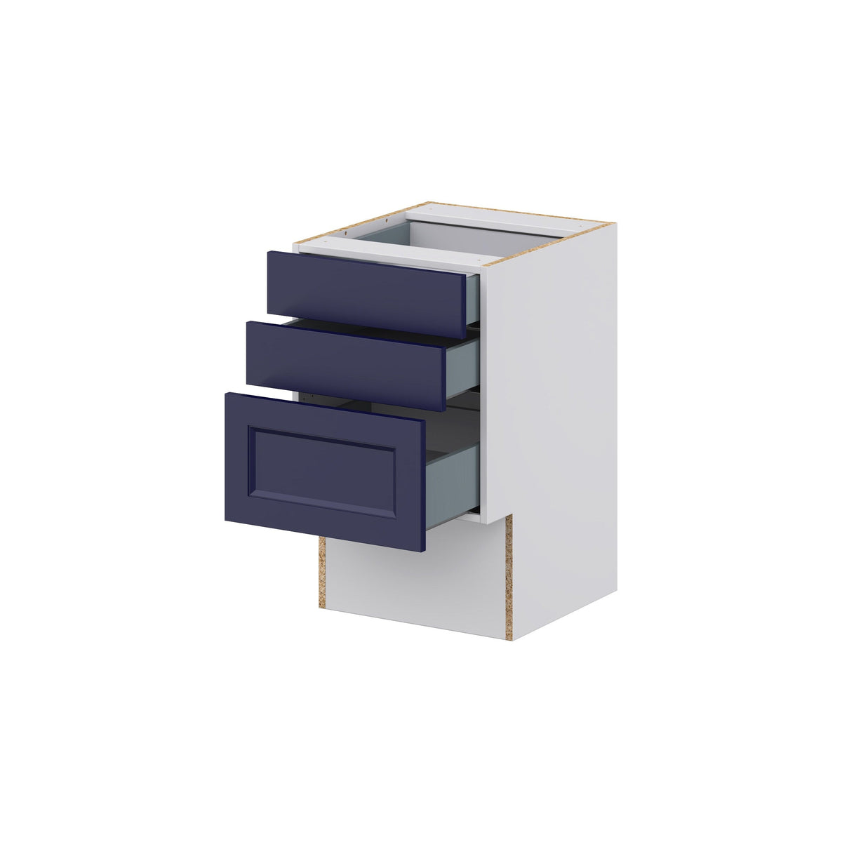 Hugo&Borg Lorette 18-in W x 30-in H x 21-in D Navy Blue 3-Drawer Base Fully Assembled Cabinet (Recessed Panel Style)