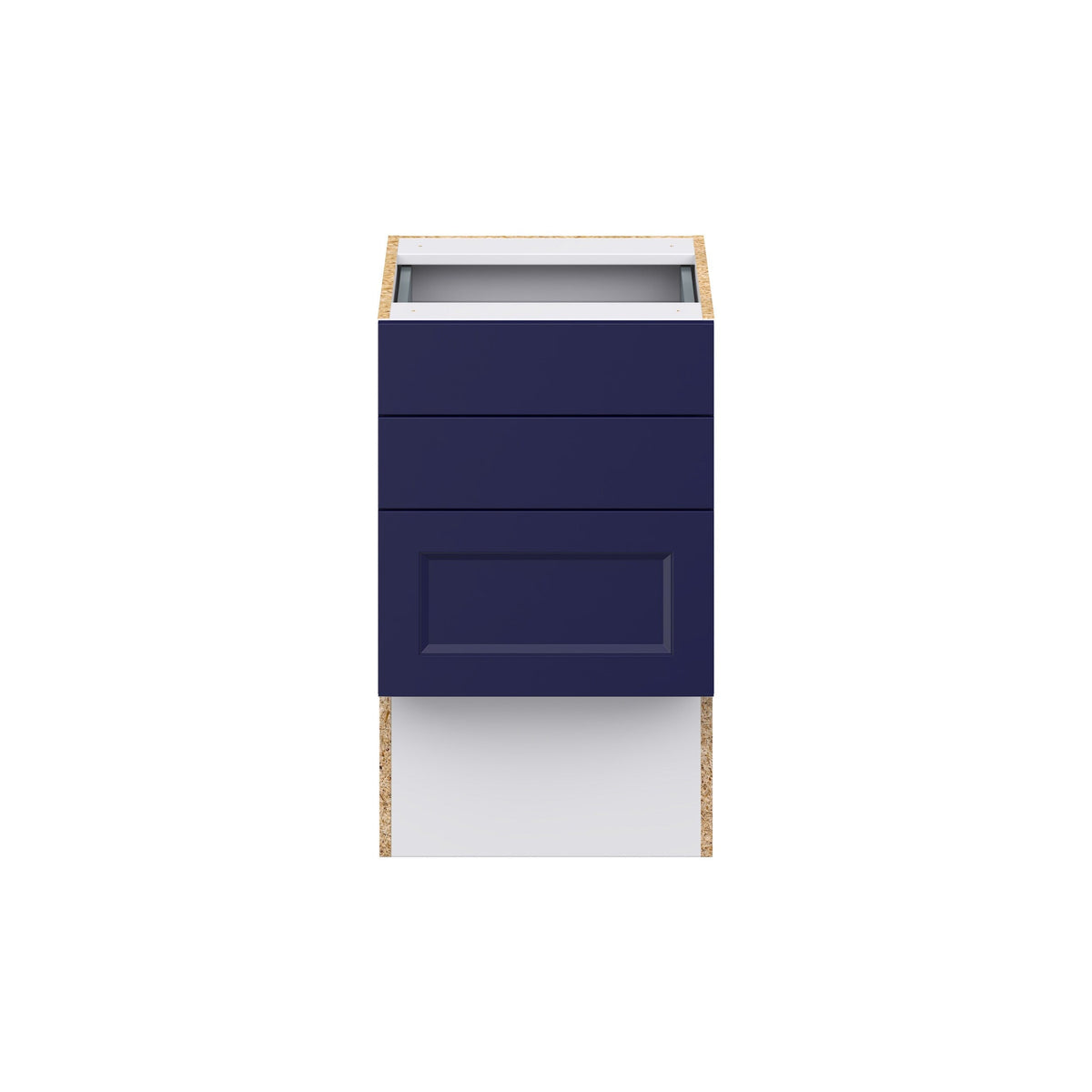 Hugo&Borg Lorette 18-in W x 30-in H x 21-in D Navy Blue 3-Drawer Base Fully Assembled Cabinet (Recessed Panel Style)