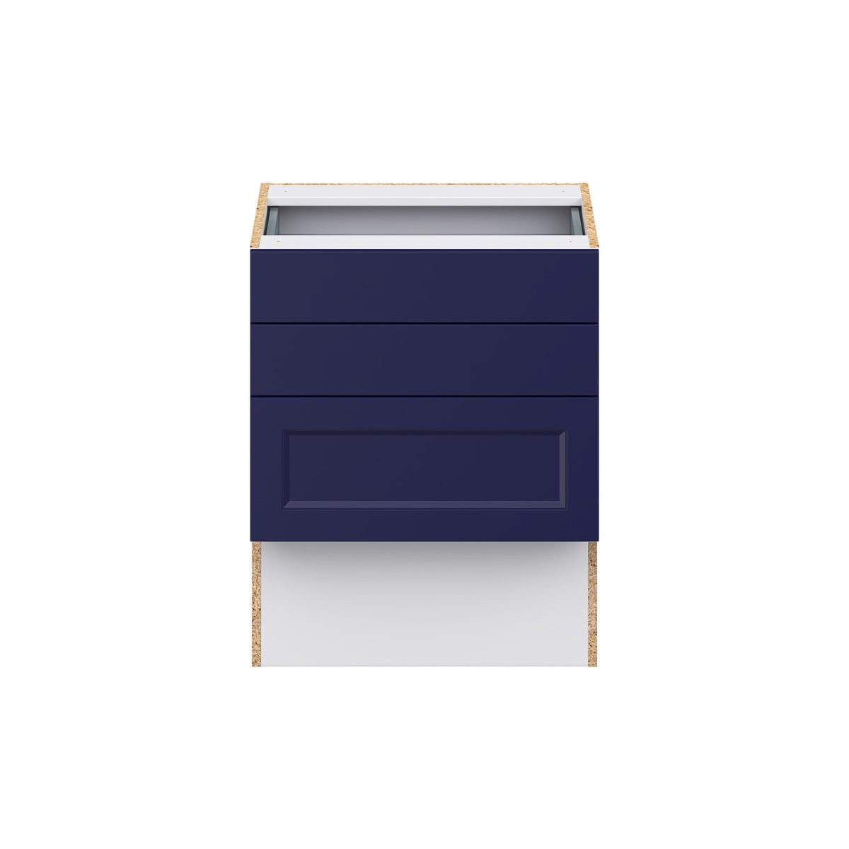 Hugo&Borg Lorette 24-in W x 30-in H x 21-in D Navy Blue 3-Drawer Base Fully Assembled Cabinet (Recessed Panel Style)