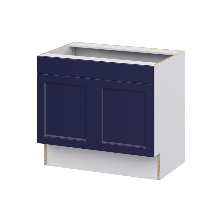 Hugo&Borg Lorette 36-in W x 32.5-in H x 24-in D Navy Blue Sink Base Fully Assembled Cabinet (Recessed Panel Shaker Style)