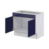 Hugo&Borg Lorette 36-in W x 32.5-in H x 24-in D Navy Blue Sink Base Fully Assembled Cabinet (Recessed Panel Shaker Style)