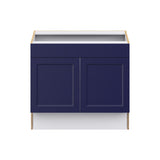 Hugo&Borg Lorette 36-in W x 32.5-in H x 24-in D Navy Blue Sink Base Fully Assembled Cabinet (Recessed Panel Shaker Style)