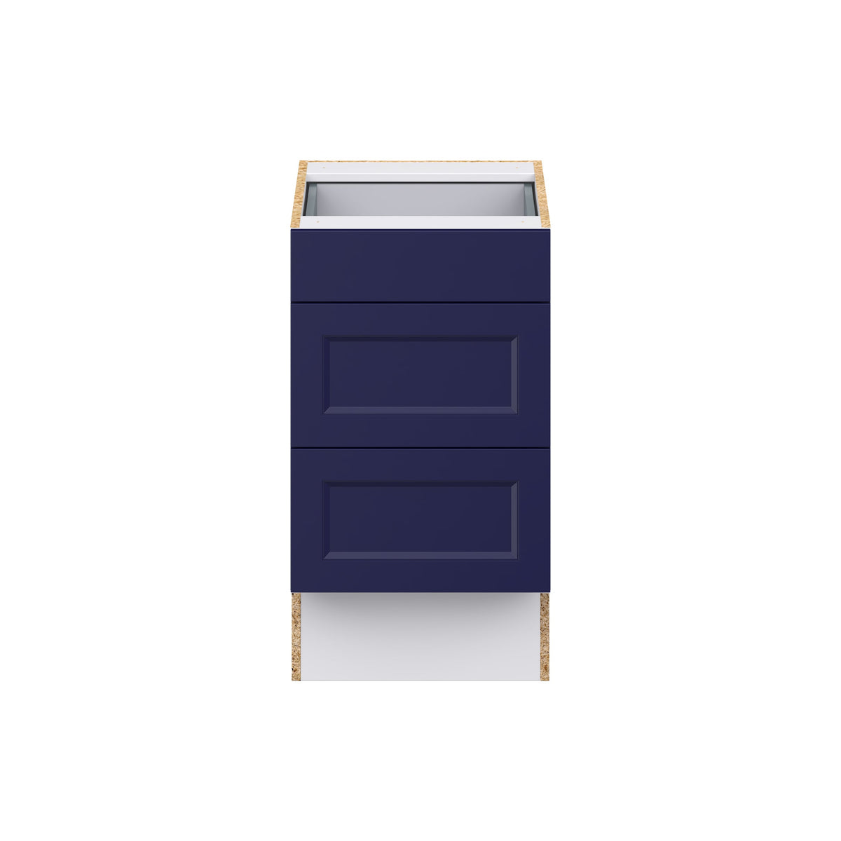 Hugo&Borg Lorette 18-in W x 32.5-in H x 24-in D Navy Blue 3-Drawer Base Fully Assembled Cabinet (Recessed Panel Style)