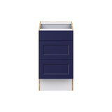 Hugo&Borg Lorette 18-in W x 32.5-in H x 24-in D Navy Blue 3-Drawer Base Fully Assembled Cabinet (Recessed Panel Style)