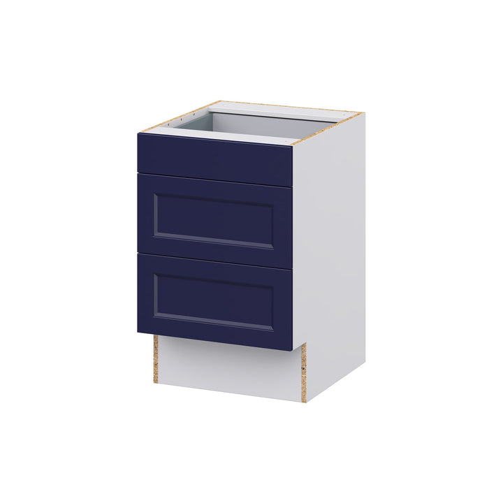 Hugo&Borg Lorette 21-in W x 32.5-in H x 25-in D Navy Blue 3-Drawer Base Fully Assembled Cabinet (Recessed Panel Style)