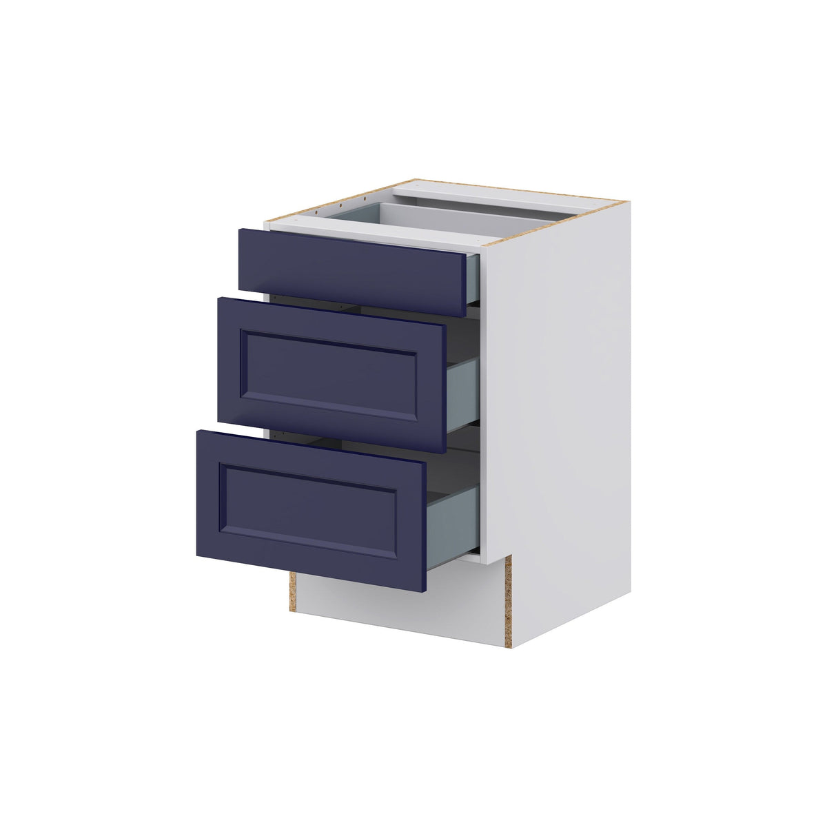 Hugo&Borg Lorette 21-in W x 32.5-in H x 25-in D Navy Blue 3-Drawer Base Fully Assembled Cabinet (Recessed Panel Style)