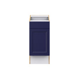 Hugo&Borg Lorette 15-in W x 34.5-in H x 24-in D Navy Blue 1-Drawer Base Fully Assembled Cabinet (Recessed Panel Shaker Door Style)