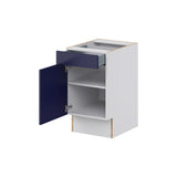 Hugo&Borg Lorette 18-in W x 34.5-in H x 25-in D Navy Blue 1-Drawer Base Fully Assembled Cabinet (Recessed Panel Shaker Door Style)