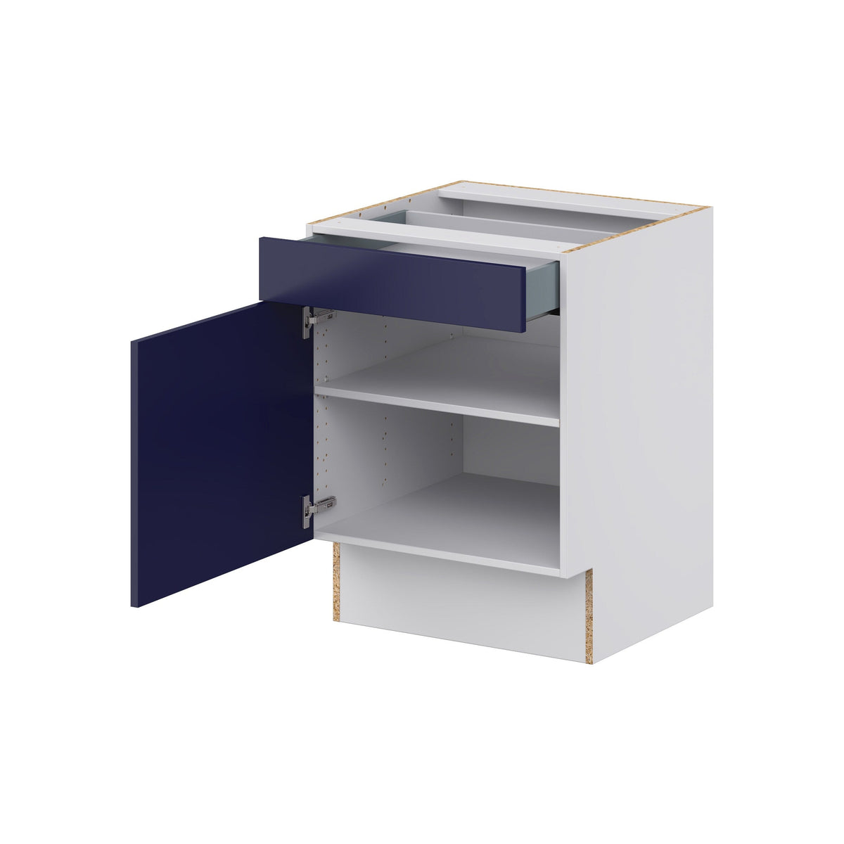 Hugo&Borg Lorette 24-in W x 34.5-in H x 24-in D Navy Blue 1-Drawer Base Fully Assembled Cabinet (Recessed Panel Shaker Door Style)