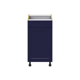 Hugo&Borg Lorette 18-in W x 34.5-in H x 24-in D Navy Blue 1-Drawer Pull-out Cabinet Base Fully Assembled Cabinet (Recessed Panel Style)