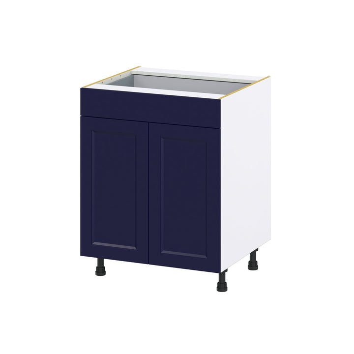 Hugo&Borg Lorette 27-in W x 34.5-in H x 24-in D Navy Blue 1-Drawer Base Fully Assembled Cabinet (Recessed Panel Shaker Style)