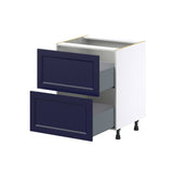 Hugo&Borg Lorette 27-in W x 34.5-in H x 24-in D Navy Blue 2-Drawer Base Fully Assembled Cabinet (Recessed Panel Style)