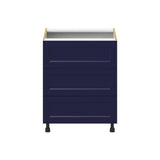 Hugo&Borg Lorette 27-in W x 34.5-in H x 24-in D Navy Blue 3-Drawer Base Fully Assembled Cabinet (Recessed Panel Style)