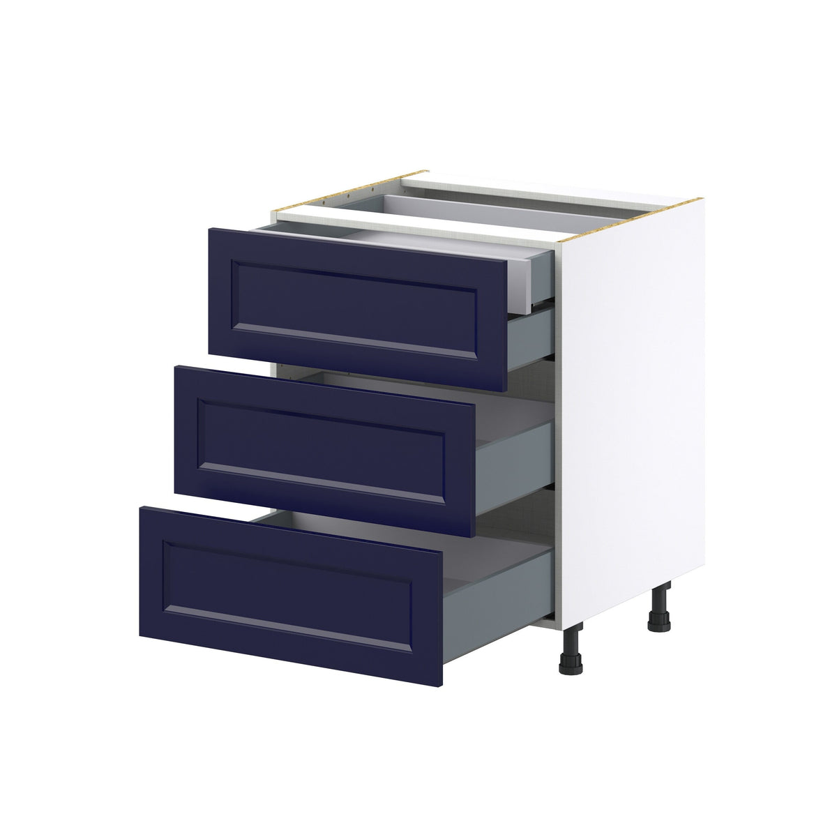 Hugo&Borg Lorette 27-in W x 34.5-in H x 24-in D Navy Blue 4-Drawer Base Fully Assembled Cabinet (Recessed Panel Style)