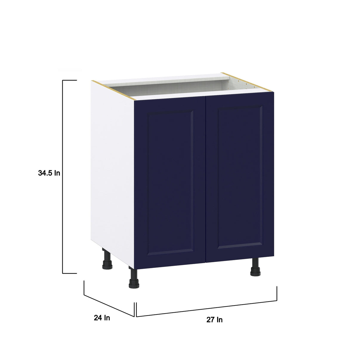 Hugo&Borg Lorette 27-in W x 34.5-in H x 24-in D Navy Blue Sink Base Fully Assembled Cabinet (Recessed Panel Shaker Style)