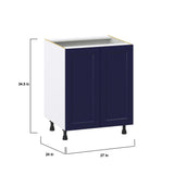 Hugo&Borg Lorette 27-in W x 34.5-in H x 24-in D Navy Blue Sink Base Fully Assembled Cabinet (Recessed Panel Shaker Style)