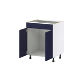 Hugo&Borg Lorette 27-in W x 34.5-in H x 24-in D Navy Blue Sink Base Fully Assembled Cabinet (Recessed Panel Shaker Style)