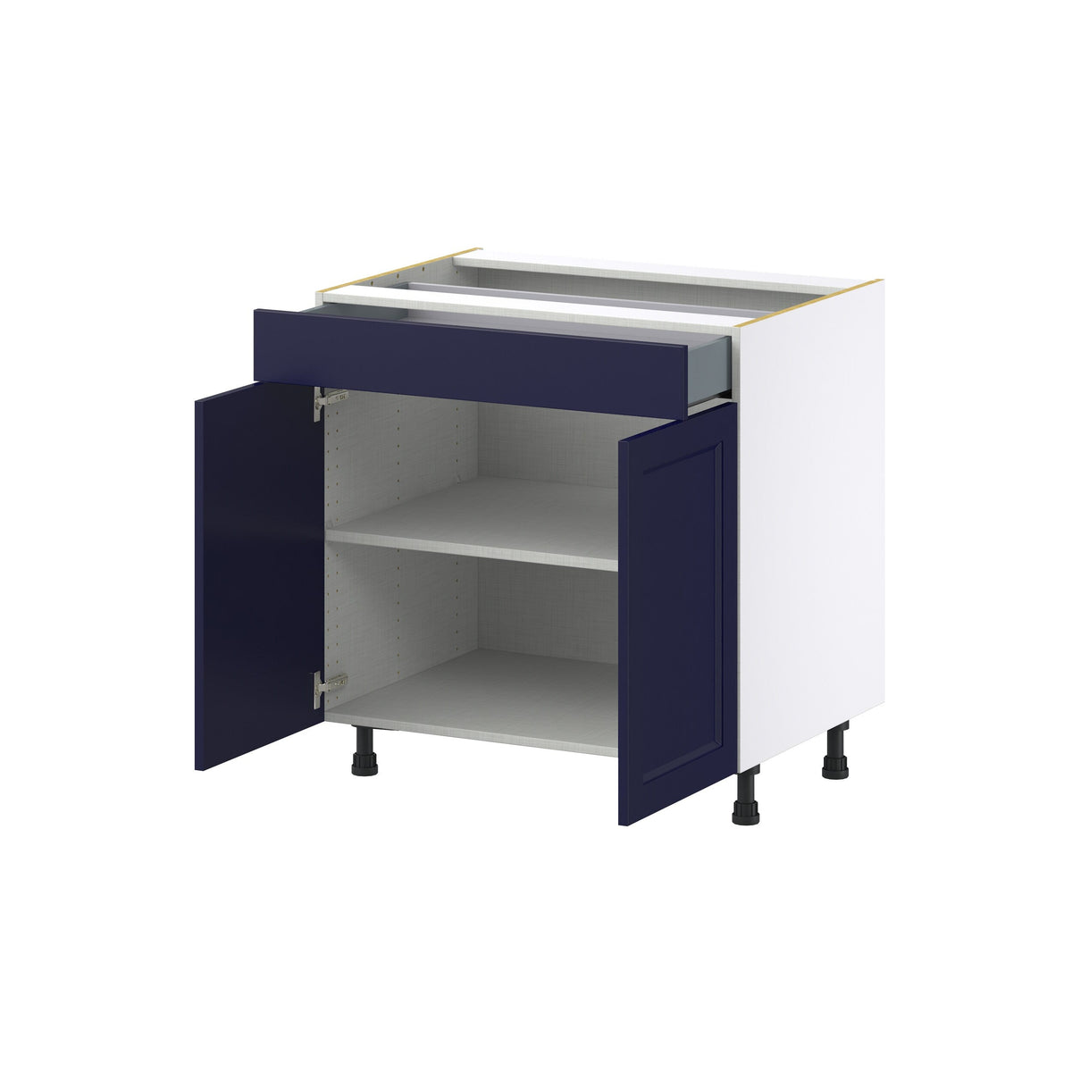Hugo&Borg Lorette 33-in W x 34.5-in H x 24-in D Navy Blue 1-Drawer Base Fully Assembled Cabinet (Recessed Panel Shaker Style)