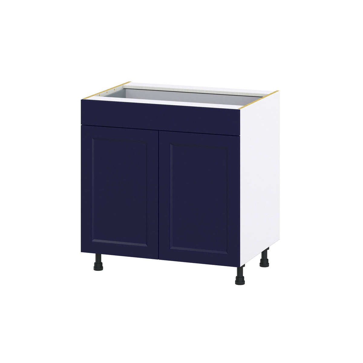 Hugo&Borg Lorette 33-in W x 34.5-in H x 24-in D Navy Blue 1-Drawer Base Fully Assembled Cabinet (Recessed Panel Shaker Style)