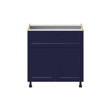 Hugo&Borg Lorette 33-in W x 34.5-in H x 25-in D Navy Blue 1-Drawer Base Fully Assembled Cabinet (Recessed Panel Shaker Style)