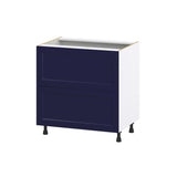 Hugo&Borg Lorette 33-in W x 34.5-in H x 24-in D Navy Blue 2-Drawer Base Fully Assembled Cabinet (Recessed Panel Style)