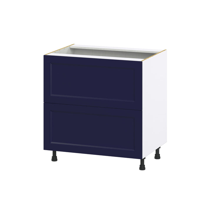 Hugo&Borg Lorette 33-in W x 34.5-in H x 24-in D Navy Blue 2-Drawer Base Fully Assembled Cabinet (Recessed Panel Style)