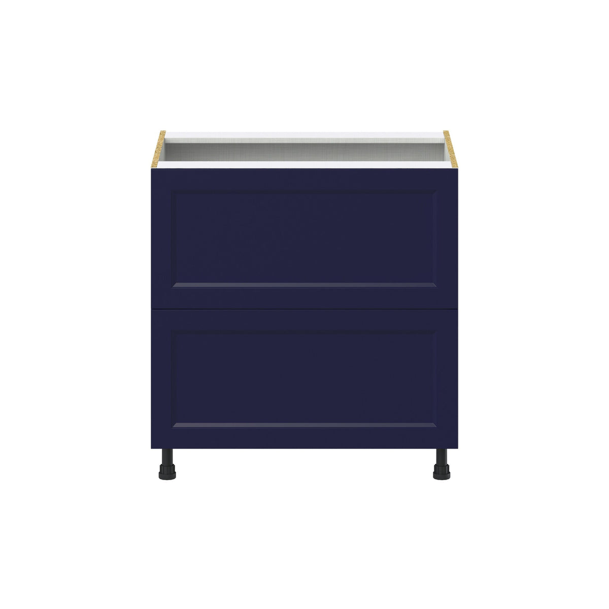 Hugo&Borg Lorette 33-in W x 34.5-in H x 24-in D Navy Blue 2-Drawer Base Fully Assembled Cabinet (Recessed Panel Style)