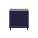 Hugo&Borg Lorette 33-in W x 34.5-in H x 24-in D Navy Blue 2-Drawer Base Fully Assembled Cabinet (Recessed Panel Style)