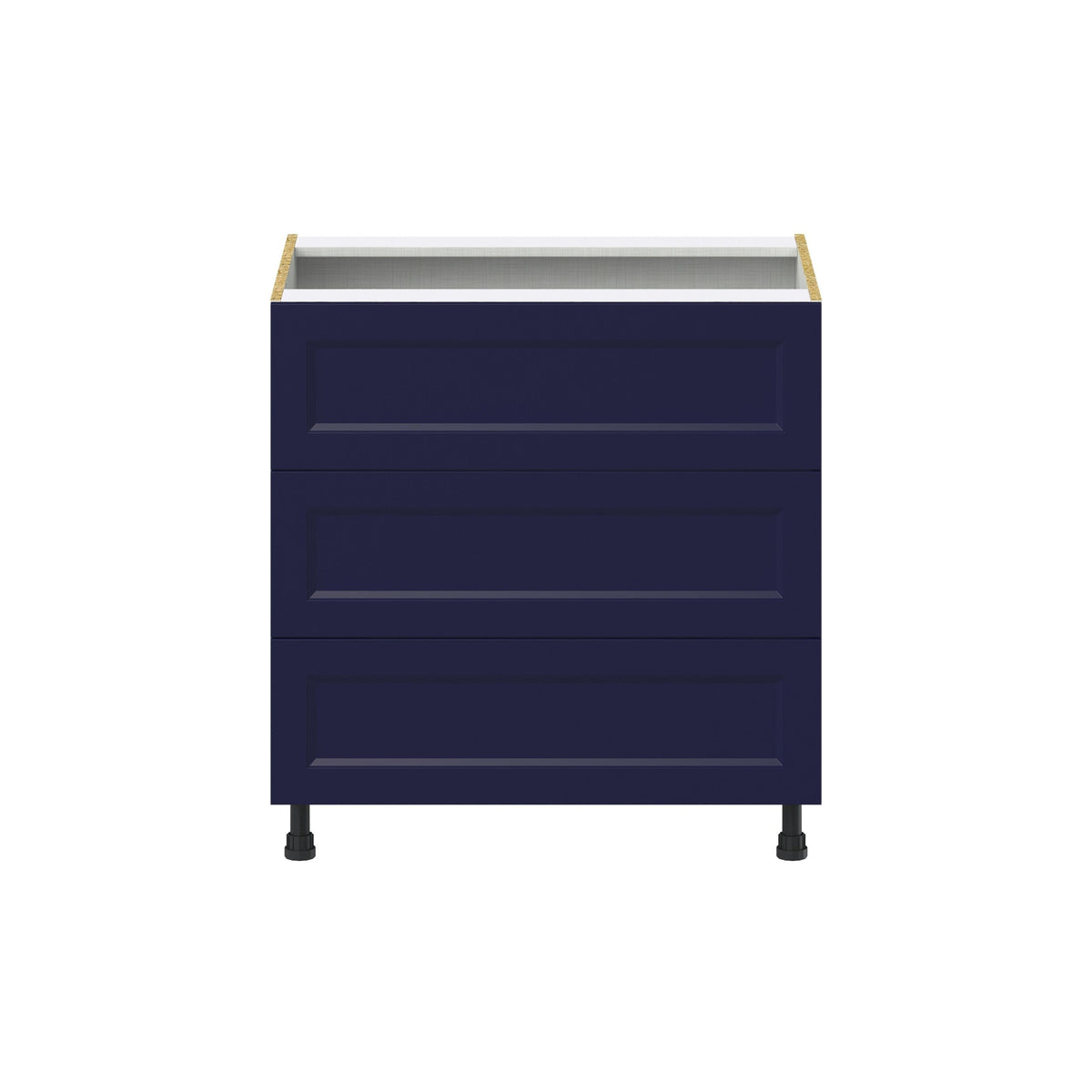 Hugo&Borg Lorette 33-in W x 34.5-in H x 24-in D Navy Blue 3-Drawer Base Fully Assembled Cabinet (Recessed Panel Style)