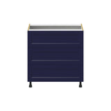 Hugo&Borg Lorette 33-in W x 34.5-in H x 24-in D Navy Blue 3-Drawer Base Fully Assembled Cabinet (Recessed Panel Style)