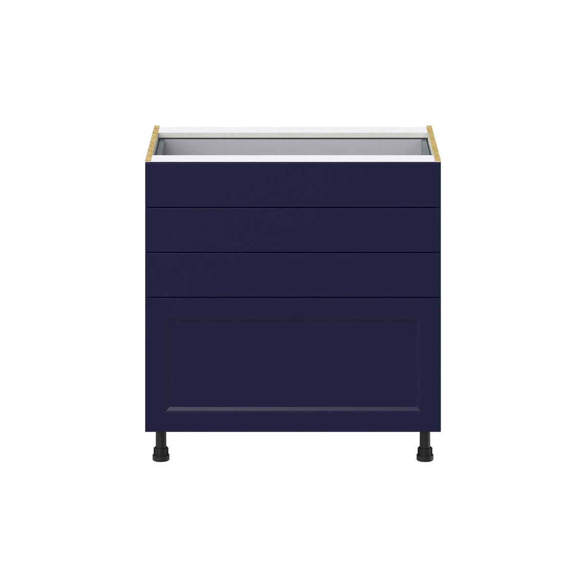 Hugo&Borg Lorette 33-in W x 34.5-in H x 24-in D Navy Blue 4-Drawer Base Fully Assembled Cabinet (Recessed Panel Style)