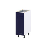 Hugo&Borg Lorette 12-in W x 34.5-in H x 24-in D Navy Blue 1-Drawer Base Fully Assembled Cabinet (Recessed Panel Shaker Style)