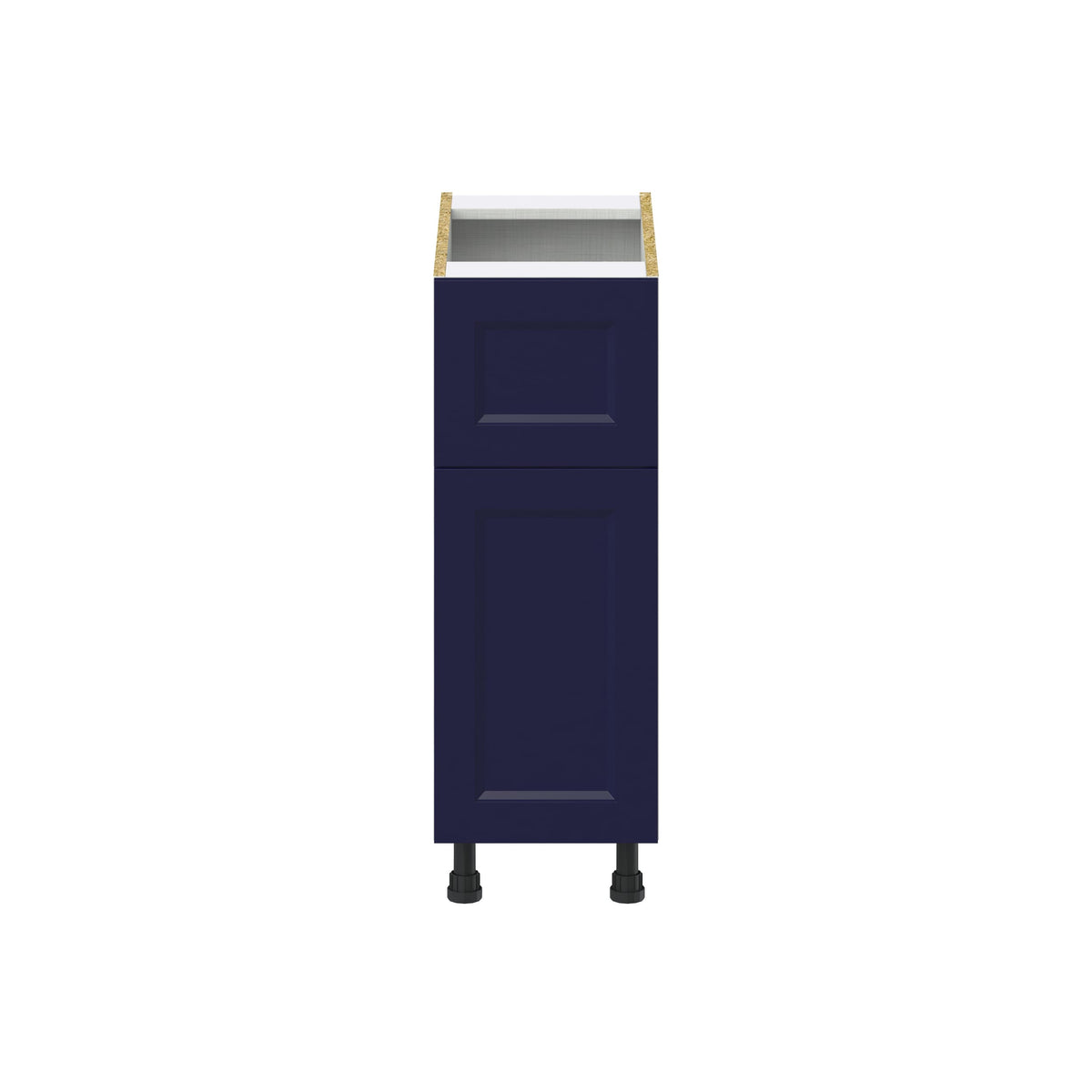 Hugo&Borg Lorette 12-in W x 34.5-in H x 25-in D Navy Blue 1-Drawer Base Fully Assembled Cabinet (Recessed Panel Shaker Style)