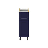 Hugo&Borg Lorette 12-in W x 34.5-in H x 25-in D Navy Blue 1-Drawer Base Fully Assembled Cabinet (Recessed Panel Shaker Style)