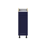 Hugo&Borg Lorette 12-in W x 34.5-in H x 24-in D Navy Blue 1-Drawer Base Fully Assembled Cabinet (Recessed Panel Shaker Style)