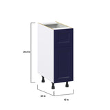Hugo&Borg Lorette 12-in W x 34.5-in H x 25-in D Navy Blue 1-Drawer Base Fully Assembled Cabinet (Recessed Panel Shaker Style)
