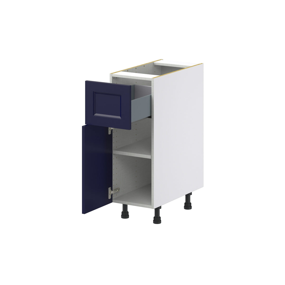 Hugo&Borg Lorette 12-in W x 34.5-in H x 25-in D Navy Blue 1-Drawer Base Fully Assembled Cabinet (Recessed Panel Shaker Style)