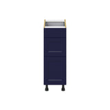 Hugo&Borg Lorette 12-in W x 34.5-in H x 24-in D Navy Blue 3-Drawer Base Fully Assembled Cabinet (Recessed Panel Style)