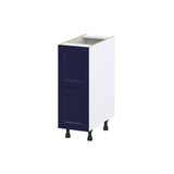 Hugo&Borg Lorette 12-in W x 34.5-in H x 24-in D Navy Blue 2-Drawer Base Fully Assembled Cabinet (Recessed Panel Style)