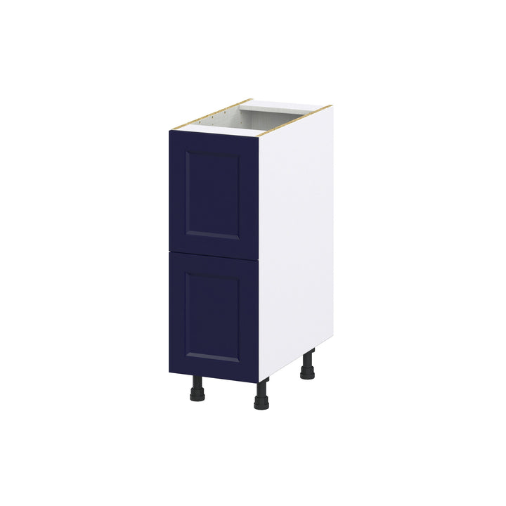 Hugo&Borg Lorette 12-in W x 34.5-in H x 24-in D Navy Blue 2-Drawer Base Fully Assembled Cabinet (Recessed Panel Style)