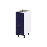 Hugo&Borg Lorette 12-in W x 34.5-in H x 24-in D Navy Blue 4-Drawer Base Fully Assembled Cabinet (Recessed Panel Style)