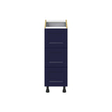 Hugo&Borg Lorette 12-in W x 34.5-in H x 24-in D Navy Blue 4-Drawer Base Fully Assembled Cabinet (Recessed Panel Style)